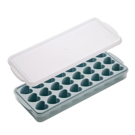 Heart-Shaped Ice Cube Trays Non-Stick Reusable Silicone Ice Mold with Lid Stackable Food-Grade BPA-Free Ice Cube Maker