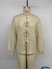 2026 Autumn/Winter Casual Retro Lace-up Round Neck Knit Cardigan for Women