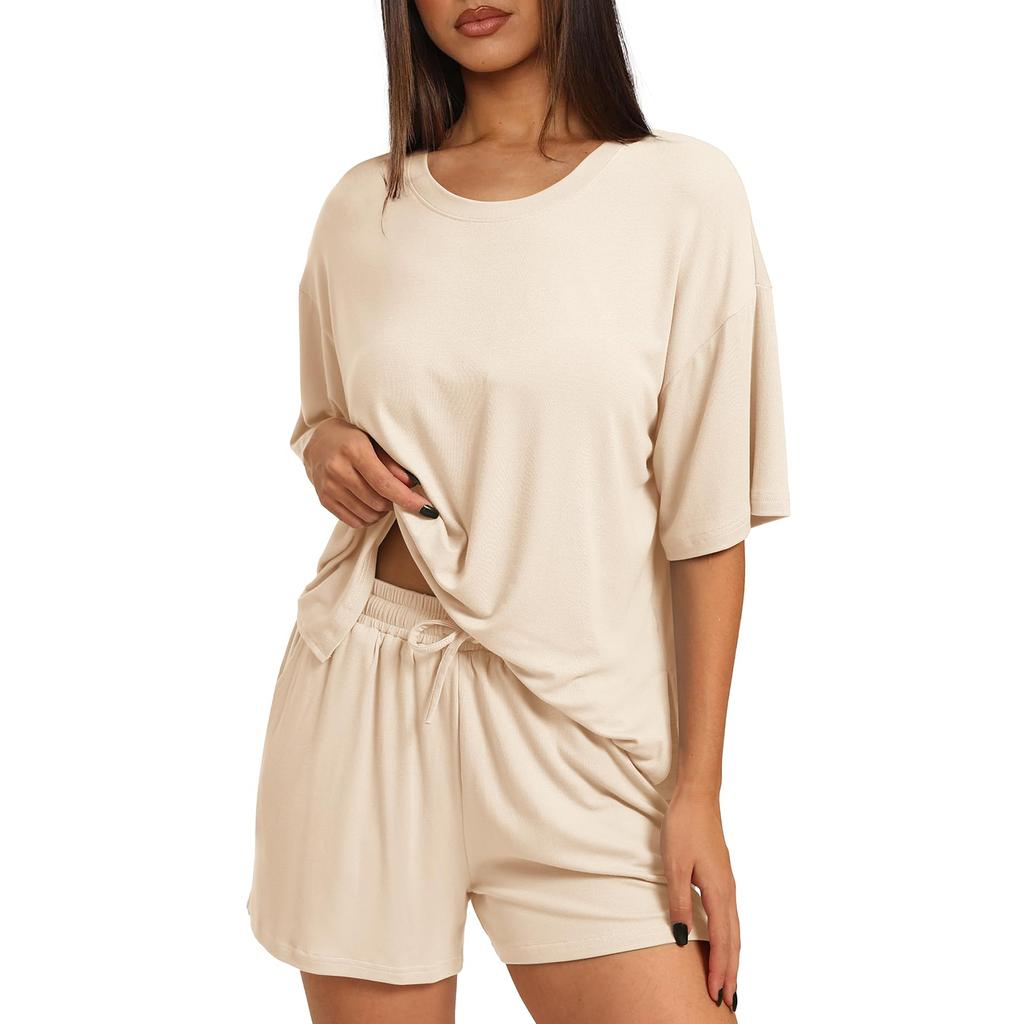 Women's Loose And Fashionable  Casual Short Sleeved Shorts Two-piece Set