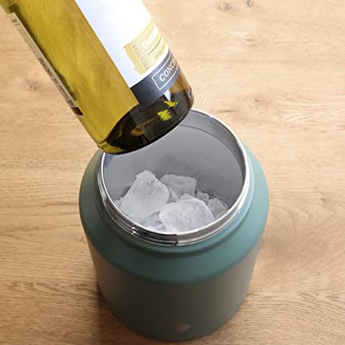 CAPTAIN STAG Sports Bottle, Direct Drinking, Double Stainless Steel Bottle, Vacuum Insulated, Keeps Drinks Cold, HD Water Tank, 2.5L, Antique Green, U