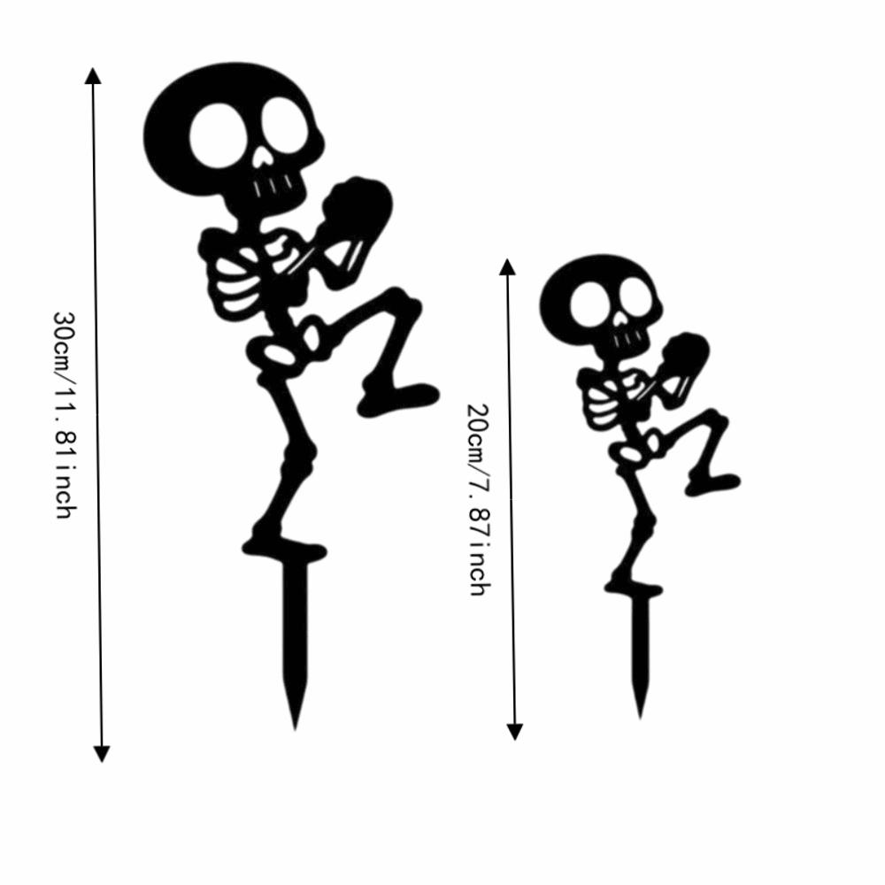 Dancing Skeleton Garden Stake Decorations Skull Humorous Art Stakes Garden Entry