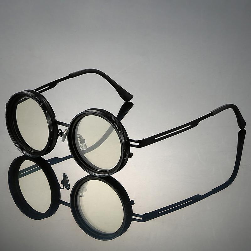 Adjustable Tint Polarized Sunglasses with Built-in ND Filter Men Fashion Vintage Design Shades Women Anti-UV Sun Glasses