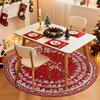 Machine Washable Christmas Area Rug Non Slip Indoor Circle Carpet Soft Low Pile Xmas Holiday Rug for Living Room Bedroom Nursery