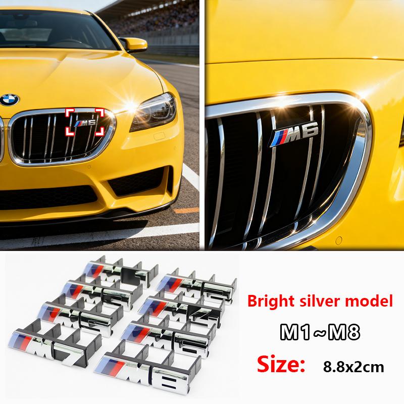 For BMW M Logo M1 M2 M3 3D Front Grille Badge M4 M5 M6 F30 F10 Emblem Buckle G80 G60 E46 E60 Car G01 G07 G11 G86 F39 F48 E83