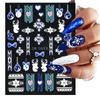 5D Embossed Christmas Nail Art Stickers New Year Red Santa Claus Tree Penguins Snowman Winter Sliders Girl Manicure Decals NK-1*