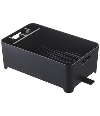 Jitsugyo Silicone Drainer Basket Black W38XD24XH13cm Tower Drainer Basket Washing Tub Drainer 2453 Approx.