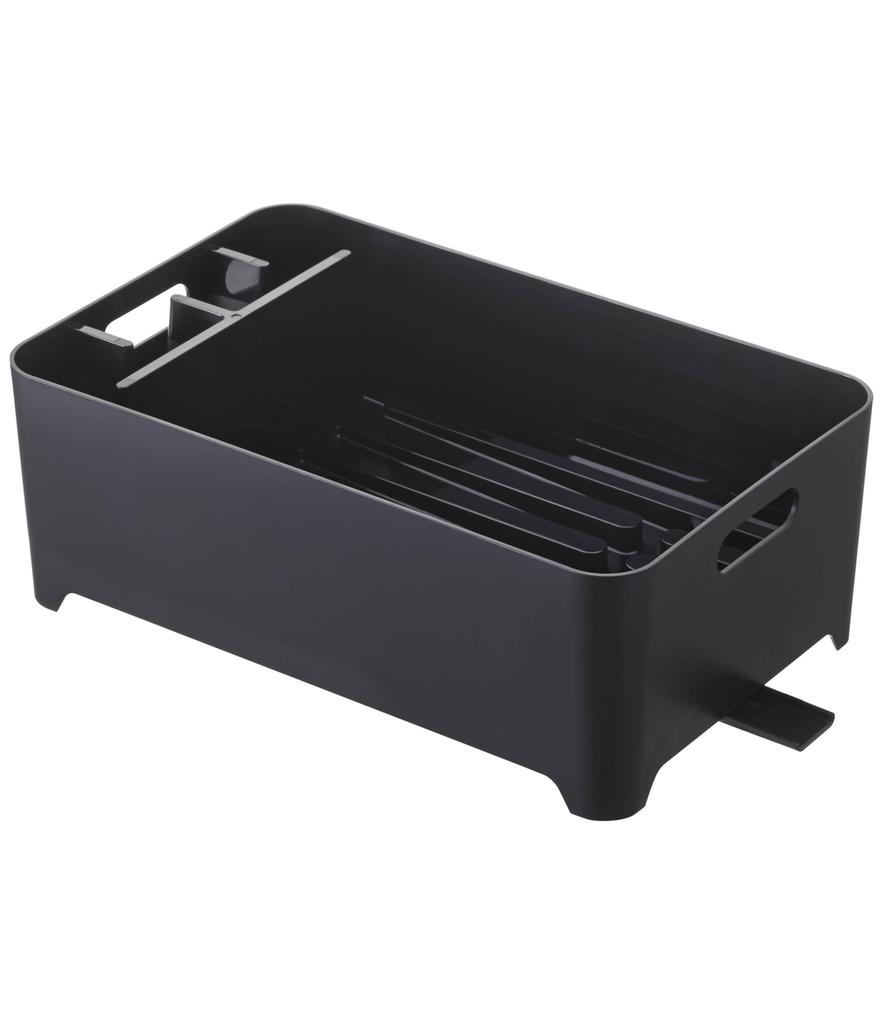 Yamazaki Silicone Dish Drainer W38 x D24 x Tower Dish Washtub 2453 Basket, Black, Approx. H13cm, Drainer, Drainer,