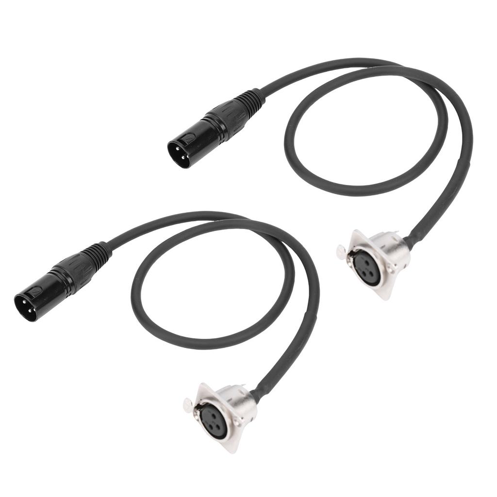 2 Pcs XLR Pass Through Cable No Solder D Type XLR Cable Mic Feed Pass Thru Converter for Stage Box Patch Panel Floor Box