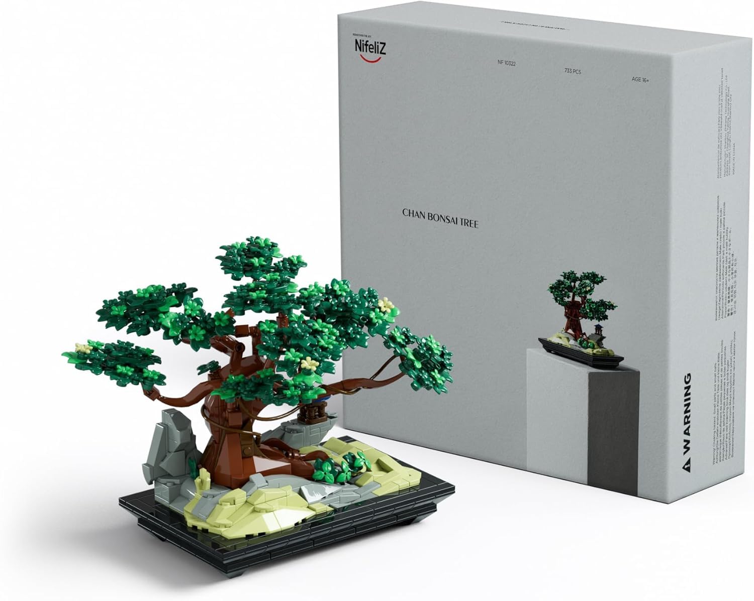 

Nifeliz Japanese-Style Bonsai Building Blocks Toy for Adults, Building Blocks Model for OfficeHome Decor Birthday Gift (733 Pieces, NF10322)