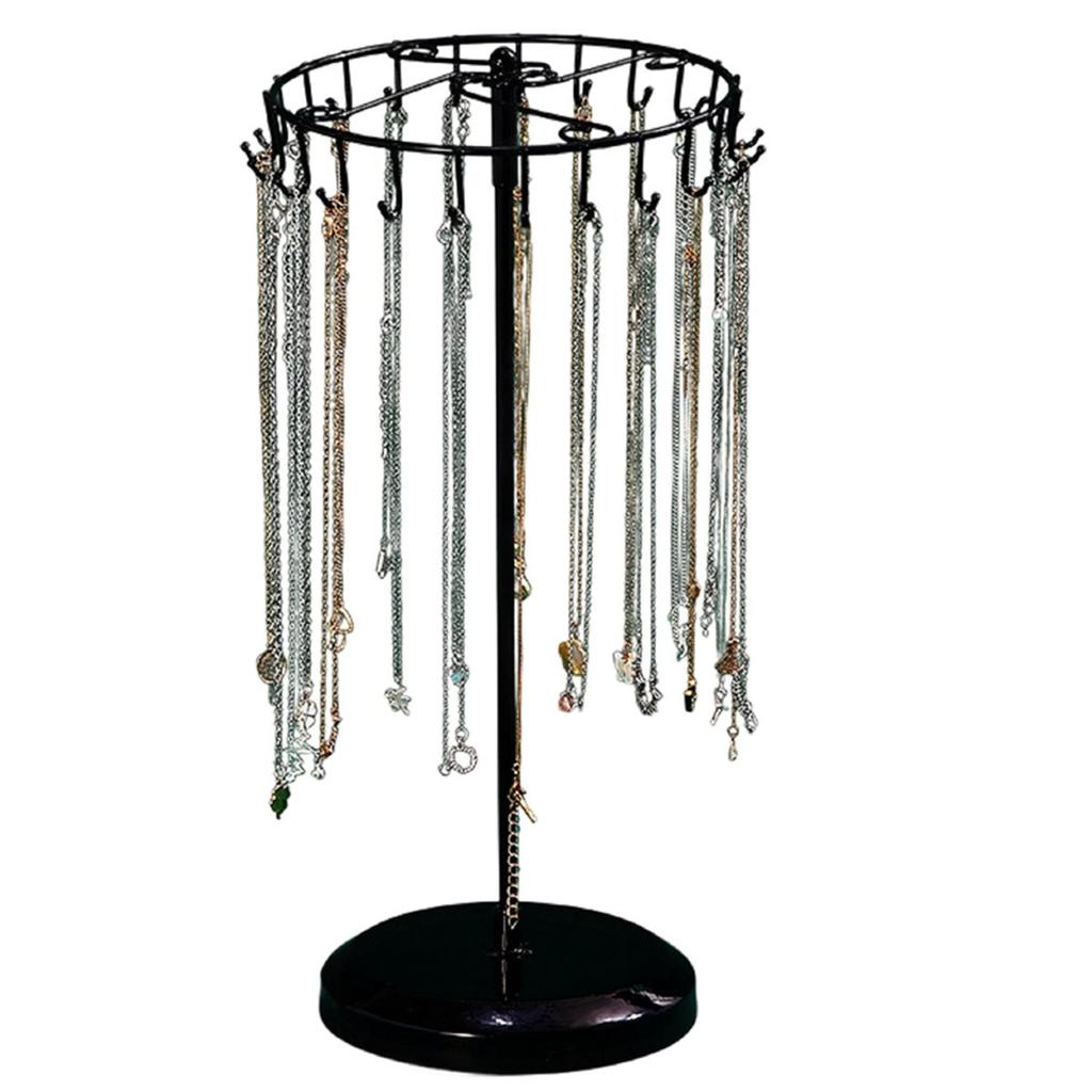 Iron Jewelry Rack, Rotating Necklace Display Rack, Jewelry Storage Rack, Suitable for Earrings, Bracelets, Etc B