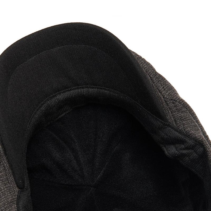 Beret Jesień Zima Męski Aksamitny Ciepły Kaszkiet Brytyjski Kapelusz Vintage Jednokolorowy Kapelusz Gazeciarza