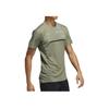 Adidas Solid Color Breathable Round Neck Sports Short Sleeve T-Shirt Men Tops Green FK8990