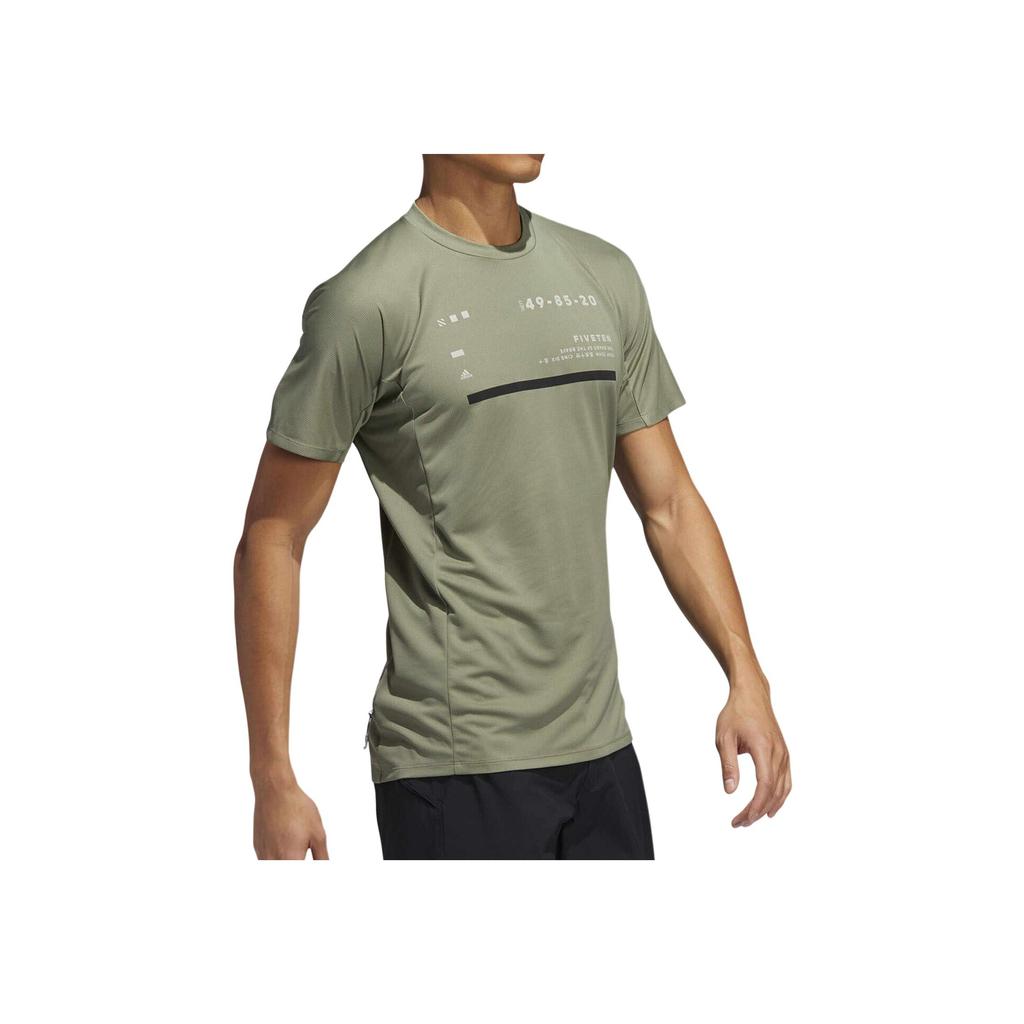 Adidas Solid Color Breathable Round Neck Sports Short Sleeve T-Shirt Men Tops Green FK8990