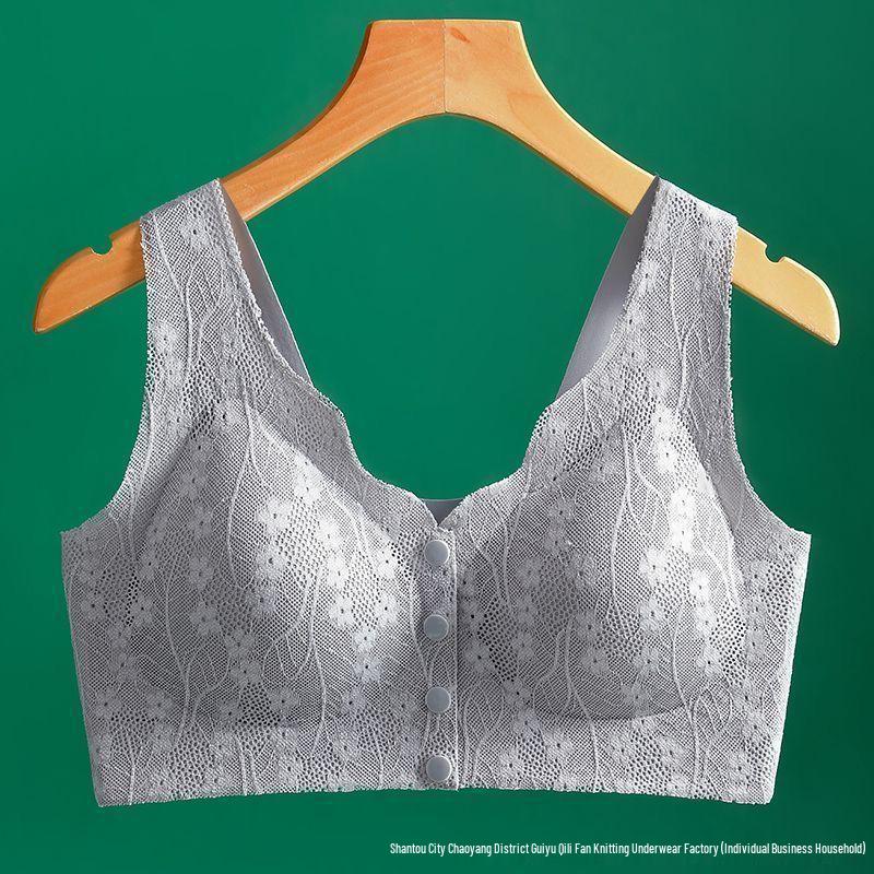 Popular Plus Size Seamless Lace Nursing Push-Up Bra - Comfortable, Wireless, Open-Front Bandeau Vest for Women