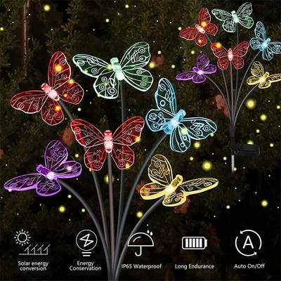6/8/10LED Garden Solar Butterfly Lights Solar Lawn Light Waterproof Lights Solar Butterfly Lights For Yard Pathway Patio Garden
