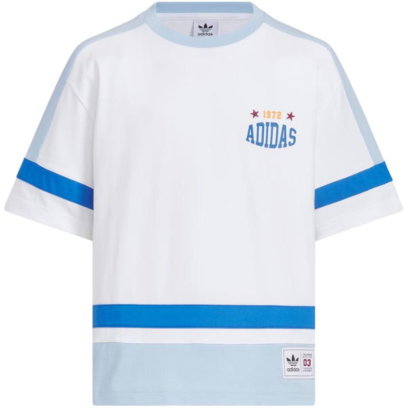 

Adidas Детская летняя мужская футболка с трилистником, классическая, хлопковая, с круглым вырезом 152CM