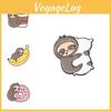 Schattige cartoon luiaard metalen badge emaille speld leuke koffie donut banaan broche accessoire voor alle leeftijden