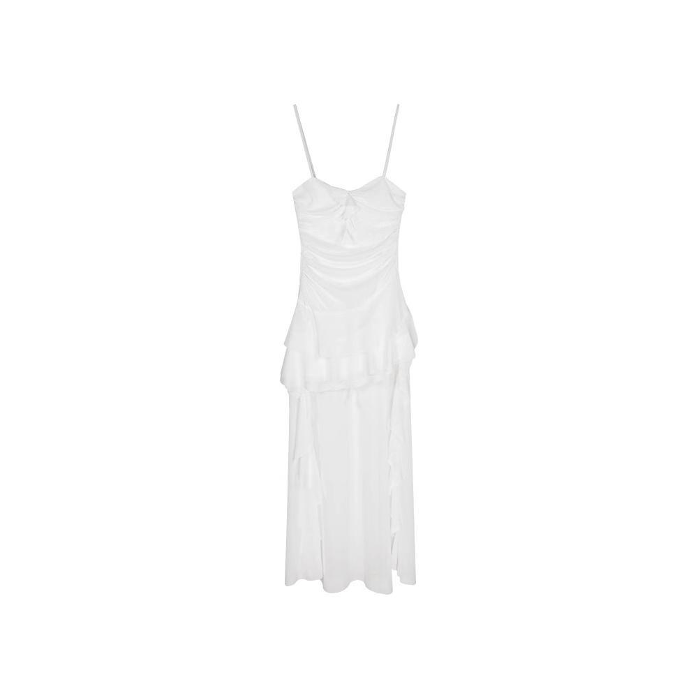 Summer Slim Spice Temperament Pure Desire Wind Irregular Mesh Suspender Skirt Front Short Rear Long Dress Women's High Sense