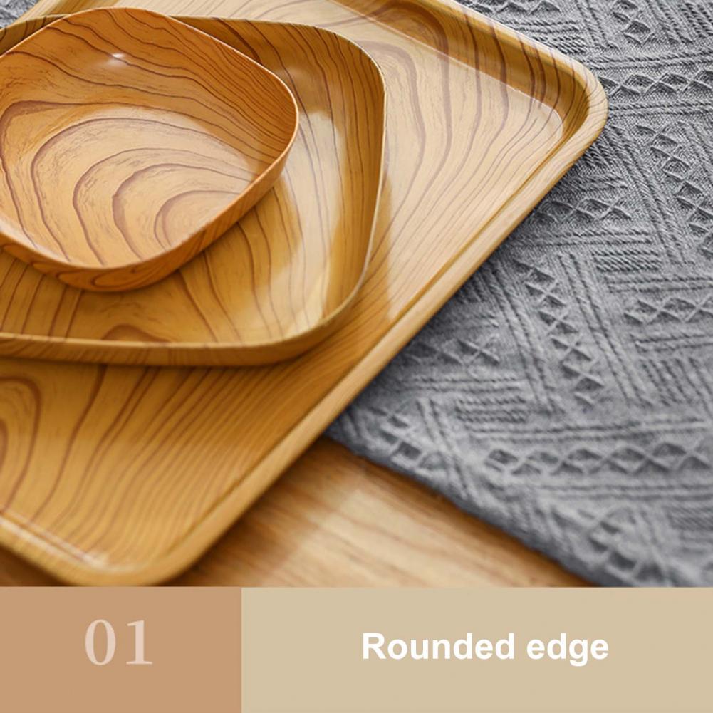 Spieß Knochen Gericht Küche Holzmaserung Kunststoff Quadratischen Platte Trockenfrüchte Obst Kuchen Snack Platten Snack Geschirr Schüssel Gericht Geschirr