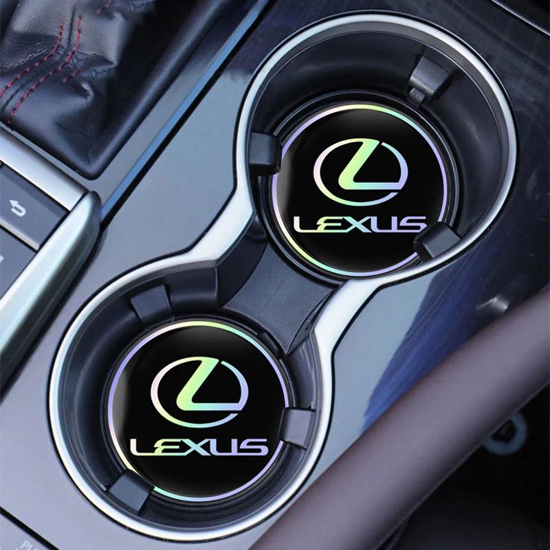 WQB1 2Pcs Car Water Cup Mat Auto Interior Storage Pad Accessories For Lexus F SPORT ES RX NX LS UX LM LX GX LC RZ IS CT GS RC HS LBX