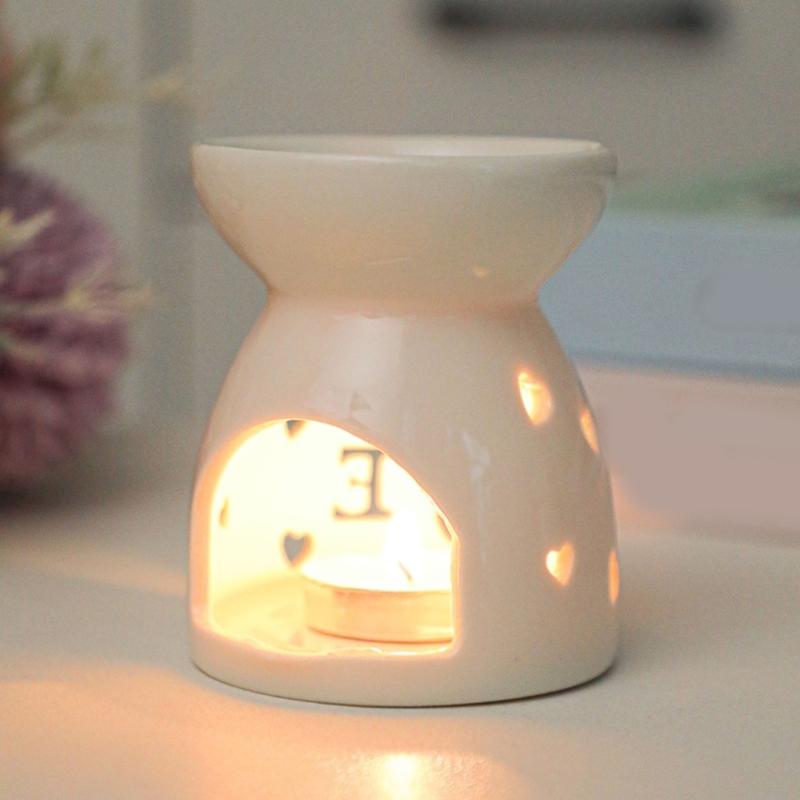 Ceramics Candle Wax Warmer Hollowed Essential Oil Burners Incenses Holder Scented Diffuser for Meditations Enthusiasts
