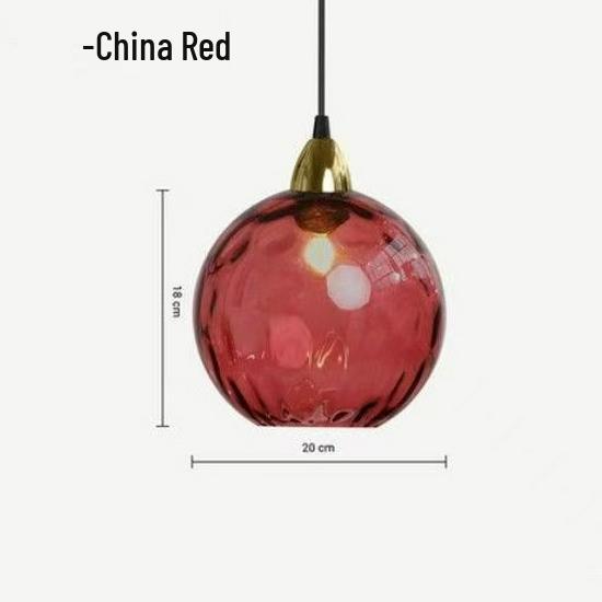 Nordic Minimalist Ripple Glass Pendant Light - Round Ball Design for Bedroom or Restaurant