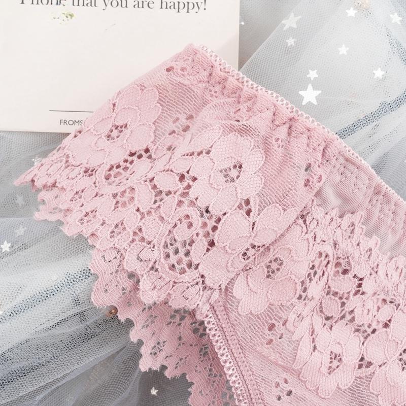 Women Sexy Lace Lingerie Temptation Low-waist Thong Panties Transparent High Quality Embroidery Underwear Female G String