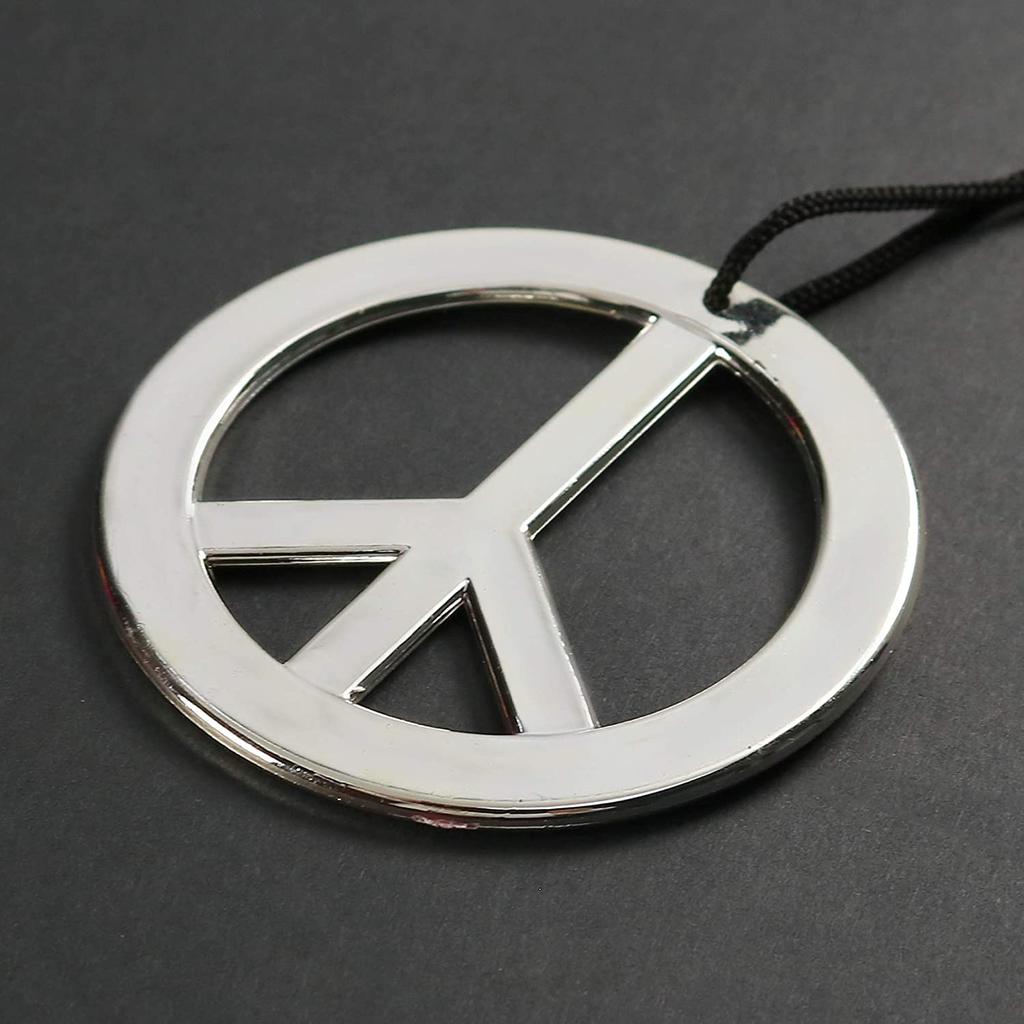 Stainless Steel Peace Sign Pendant Necklace for Men Women Trendy Jewelry Gift Fashion Accessory Unisex Hip Hop Chain Necklace