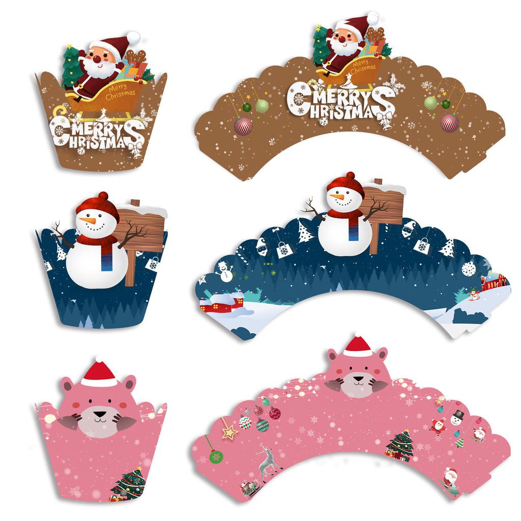Christmas Decoration Cake Paper Flags Cards For Festive Party Celebration Prop