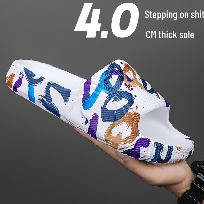 Summer Men's Camouflage Thick-Soled Casual Slippers with Step-On Comfort