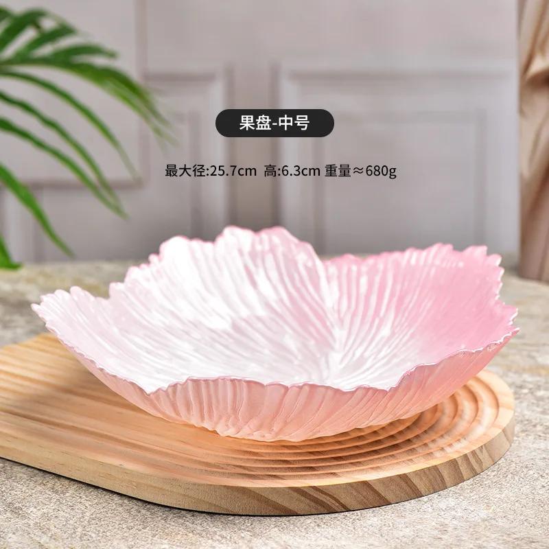 

Simple Crystal Glass Tray for Snacks and Candy Elegant White Jade Fruit Plate with Floral Design Decorative Nordic Style Plates