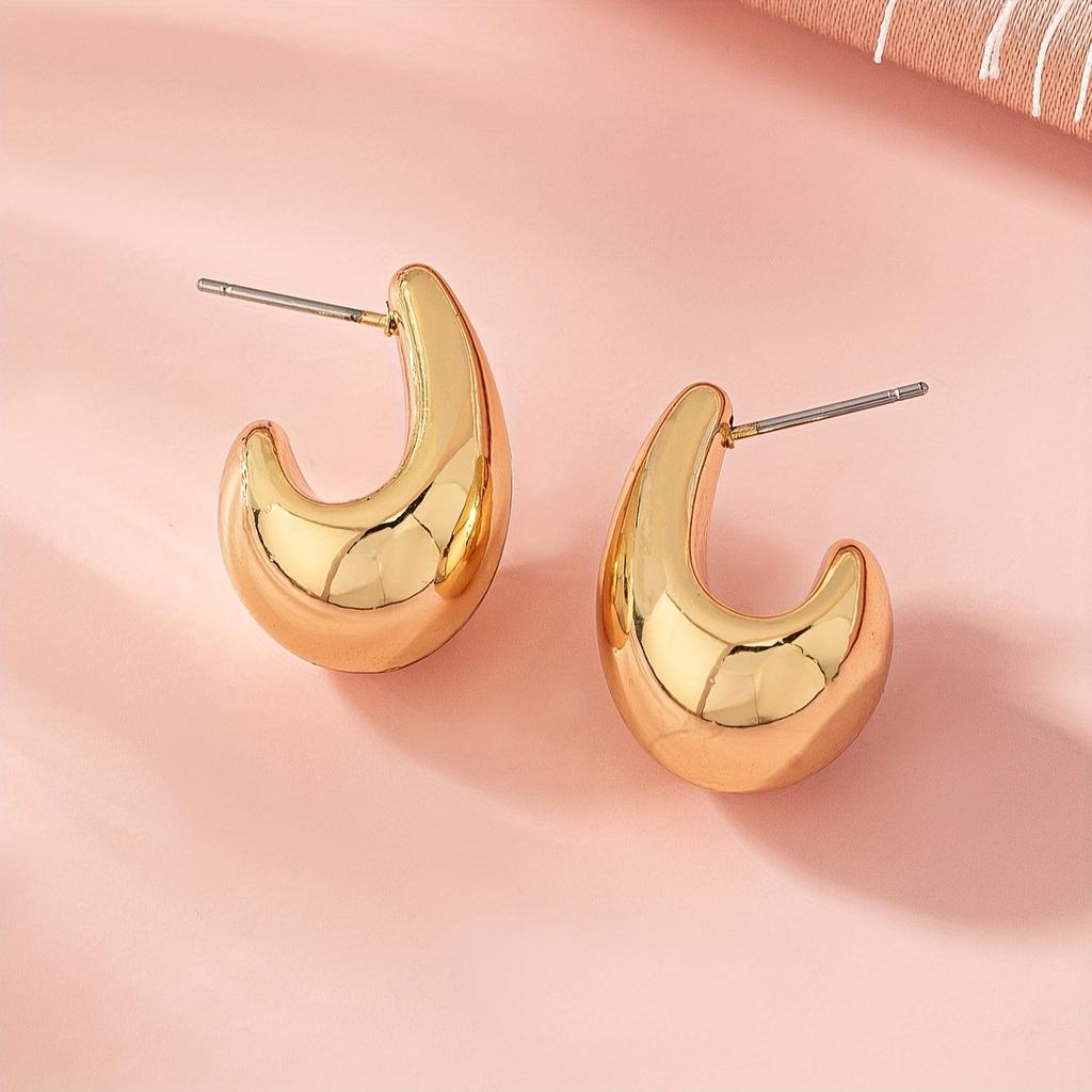 Women's Fashion All-in-one Earrings Large Water Drop Earrings, Teardrop Stud Earrings, European and American Fashionable Earrings
