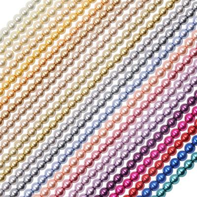 1 Streifen/Beutel, 4 mm, farbige runde lose Glasperlen, DIY-Armband, Halskette, Schmuckzubehör
