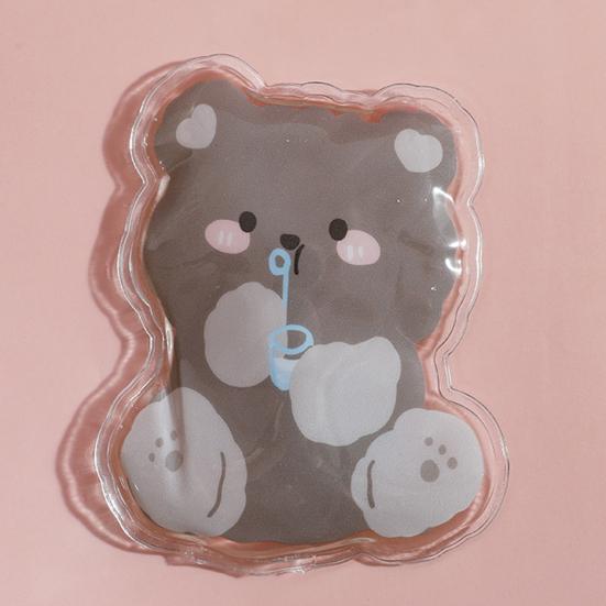 Hot Water Bag Self-heating Portable Reusable Leak-proof Safe Keep Warm Transparent Cartoon Animals Shape Hand Warmer Bottle for Office