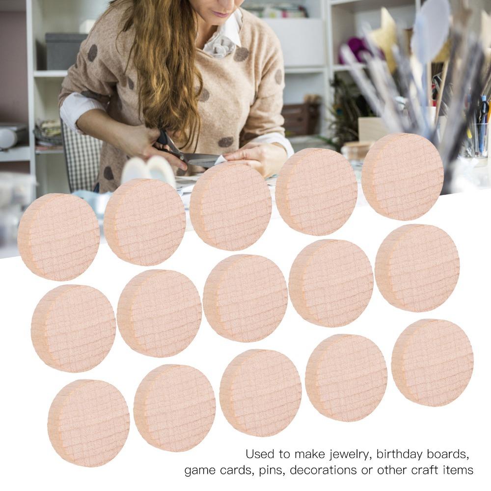 

300pcs 1cm Beech Wood Slice Unfinished Wood Blanks Wood Handmade DIY Wooden Discs DIY Crafts L