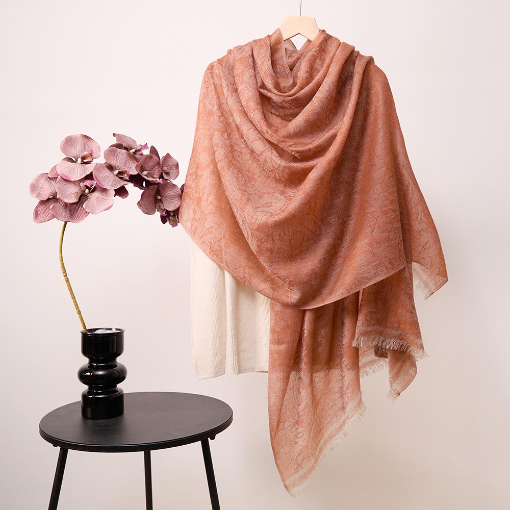 

2024 Универсальный кашемировый шарф-жаккард в корейском стиле для женщин - Теплая осенне-зимняя квадратная шаль