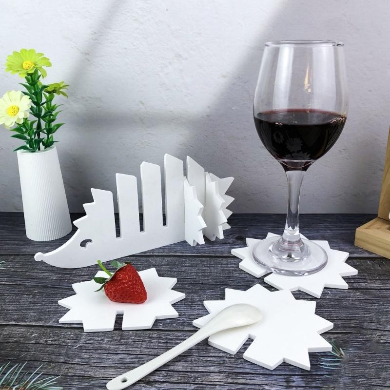 Stylish Lovely Hedgehog Coaster Mould in Sturdy Silicone Materials Portable for Household and Office Supplies Use