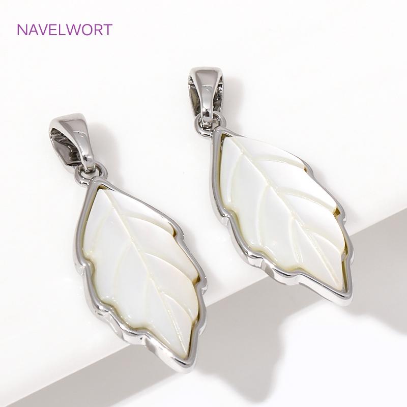 Trendy 18K Gold Plated Natural Shell Leaf Shape Pendant Charms For Bracelet Necklace Making Accessories DIY Jewelry Pendants