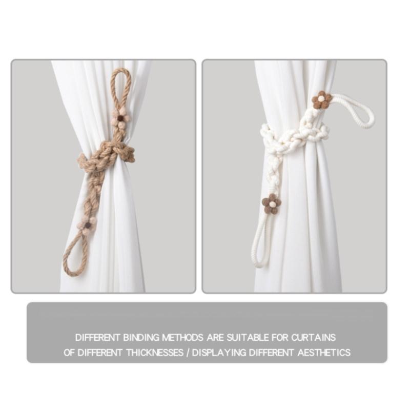 Curtain Tiebacks,Curtain Tie Backs for Curtains Drape Tieback Holders Cord with Metal Hook for Bedroom Farmhouses Decors