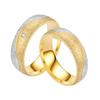 Fashion Titanium Steel Couple Diamond Ring, Matte 18K Gold-plated Men's and Women's Ring Jewelry