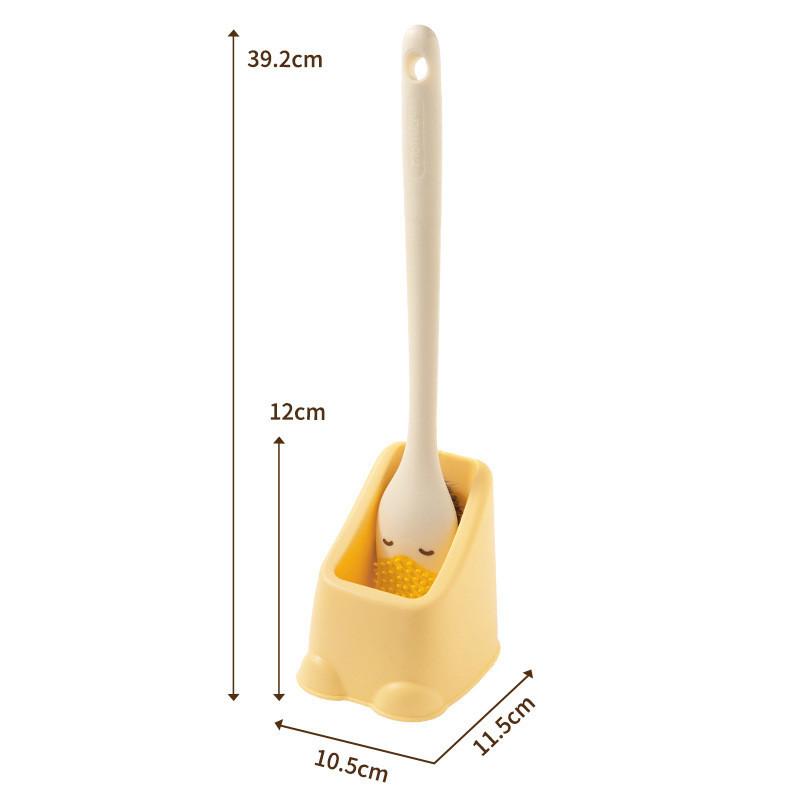 Long Handle Duckbill Toilet Brush Soft Bristles For Deep Cleaning No Dead Ends