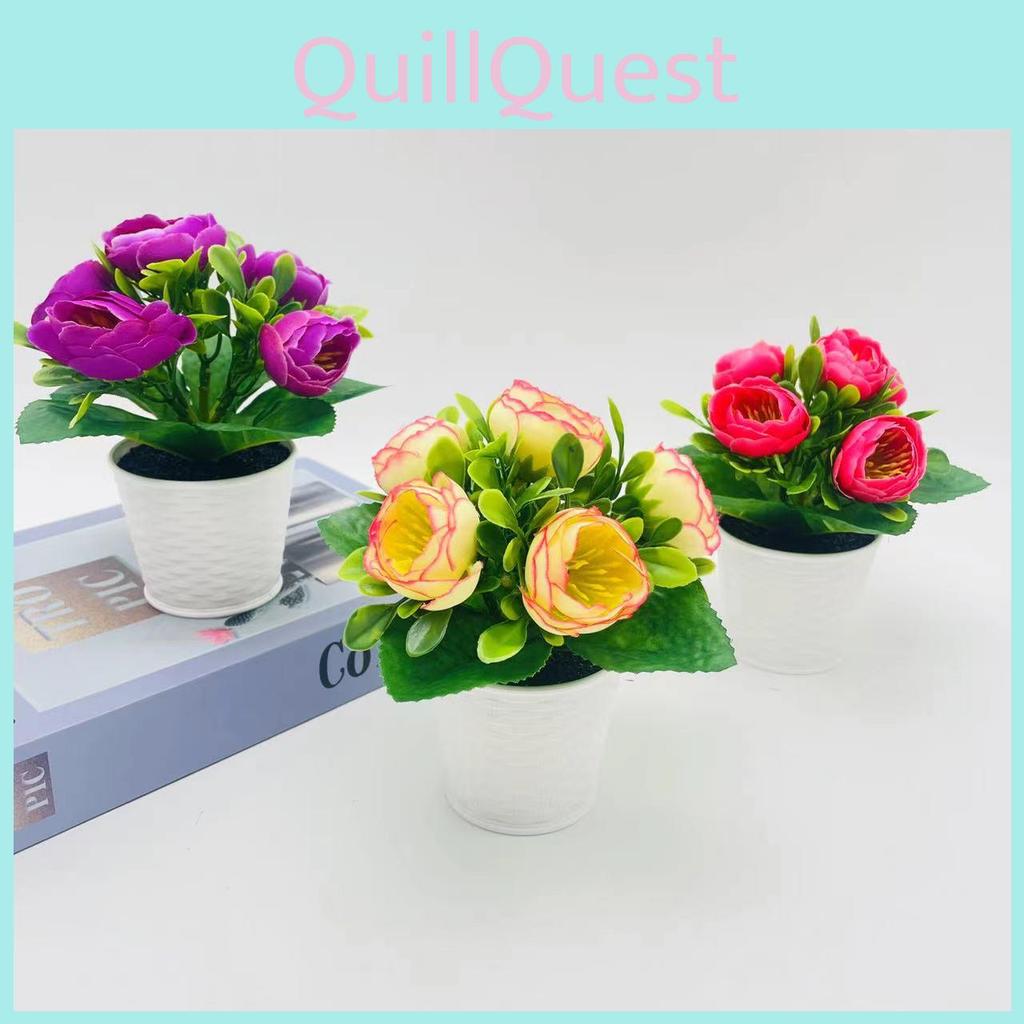 Rose Miniature Synthetic Arrangement With Handmade Craft For Wedding Photography And