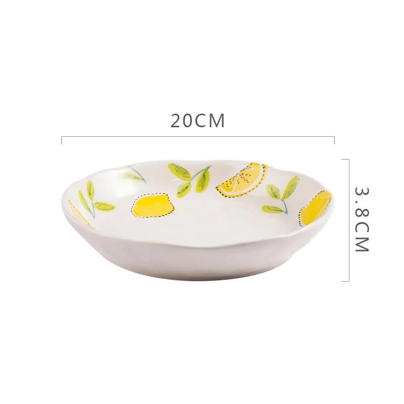 Creative Circular Ceramic Plates Restaurant Steak Plates Delicious Household Dishes Deep Soup Plate Exquisite Tableware
