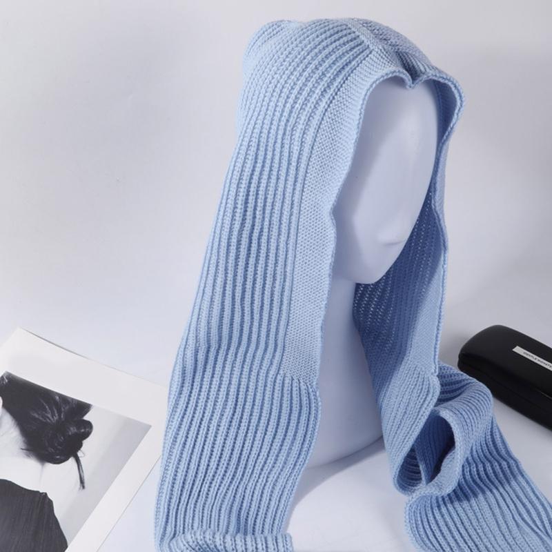 Hooded Shawl Wrap Hooded Scarf Hat Hat Scarf Set for Head Warmer Crochet for Head Scarf One Piece Scarf Windproof Cap Ho