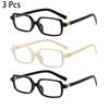 2/3 Pcs Rectangle Glasses Men  Fashion Vintage Blue Light Blocking Optical Frames Women New Trendy Simple Design Eyeglasses