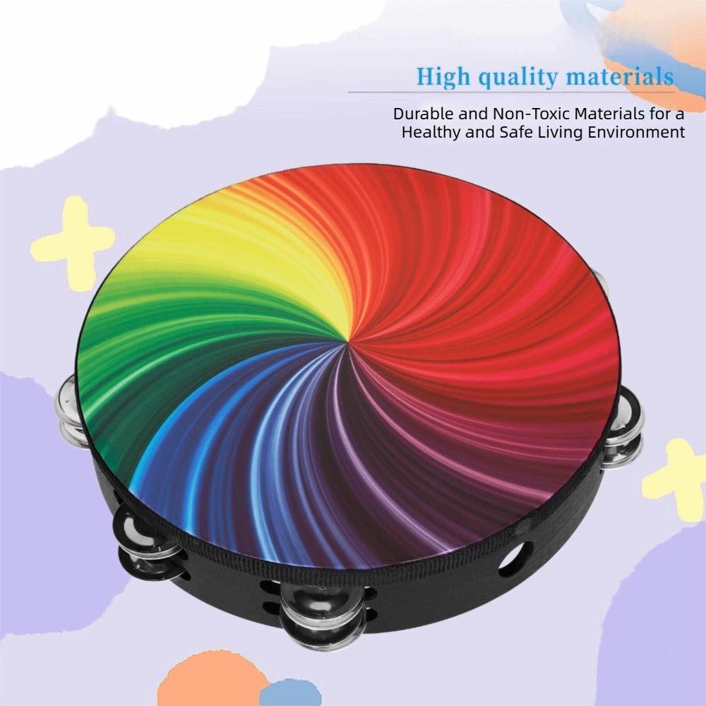 Dazzling Colour Hand Drum Double Row Jingles Kids Drum Musical Instrument Toy  Create