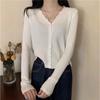 Spring pure desire top thin new design short women's knitted cardigan collar long-sleeved sweater jacket