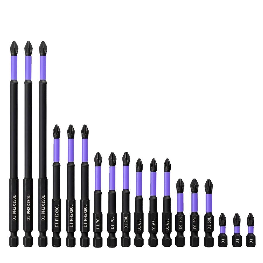18pcs Screwdriver Bit Set Magnetic Batch Head Anti-Slip Bit 25-150mm Length Screwdriver Bit Screw Driver Bit Hand Tools