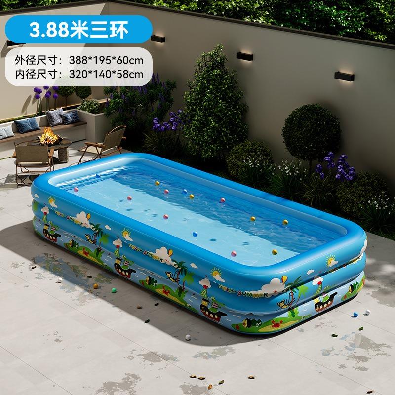 1PC Inflatable Outdoor Pool, Durable PVC Material,  Multiple Components for Outdoor bathtub Backyard Fun and Family Gatherings