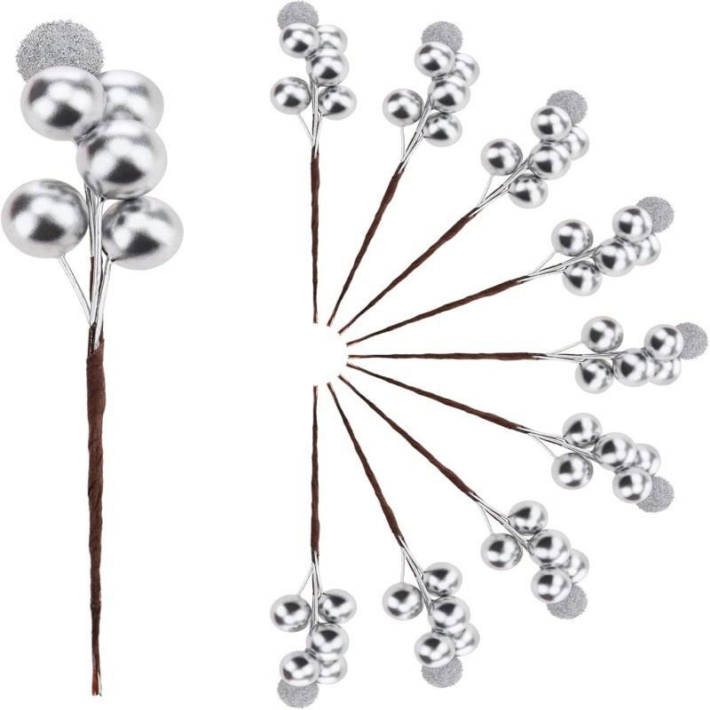 10 st Bärdekorationer Konstgjorda Lingonbär Skumkulor Julgran Presentförpackningar Bröllop Godisaskar Bukettdekorationer